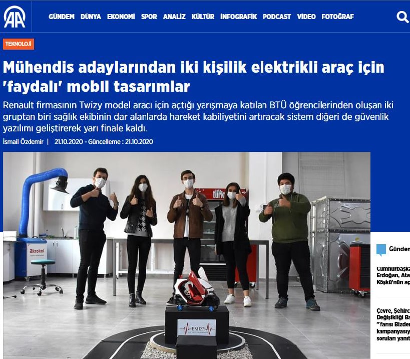 Mühendis adaylarından iki kişilik elektrikli araç için 'faydalı' mobil tasarımlar