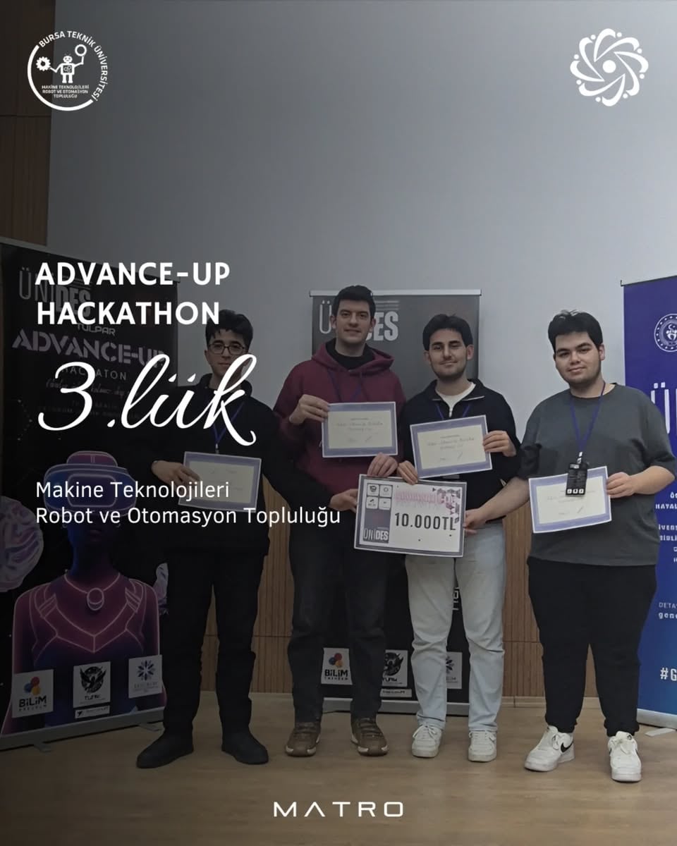 SYNTAX ekibimiz Advance-Up Hackathon Türkiye üçüncülüğü ödül töreninde